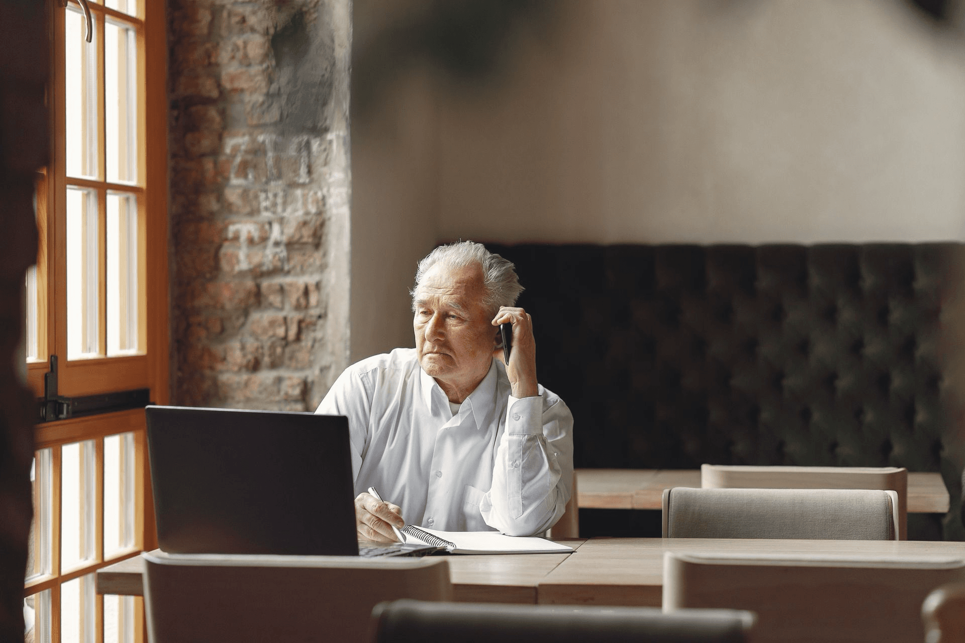 Founder working on laptop