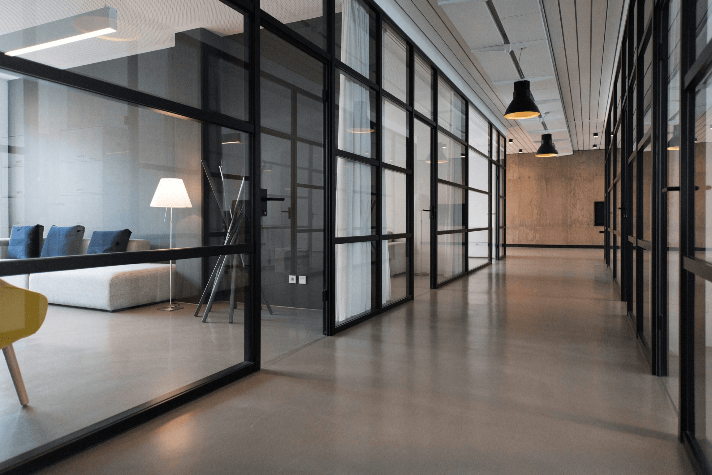 Office space with people working